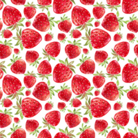 Strawberry seamless pattern. Hand-painted illustration png