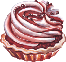 cupcake. efterrätt. vattenfärg illustration png