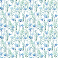 Forget me not seamless pattern. Watercolor illustration png
