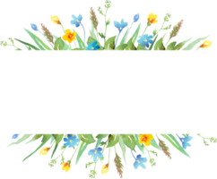 Wildblumen rahmen. Aquarell Clip Art png