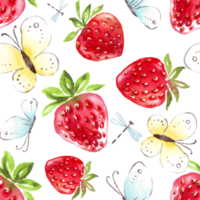 Erdbeere nahtlos Muster. handgemalt Illustration png