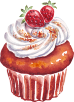 cupcake. efterrätt. vattenfärg illustration png