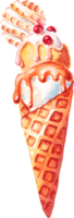 Ice cream. Watercolor clipart png