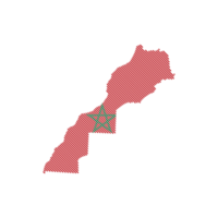 Morocco country map and flag with grid line shape sample design-line png