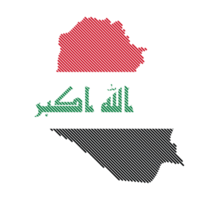 Iraq country map and flag with grid line shape sample design-line png