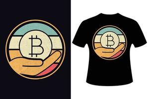 Retro Crypto Bitcoin T-Shirt Design bitcoin t shirt design vector