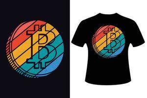 Retro Crypto Bitcoin T-Shirt Design bitcoin t shirt design vector