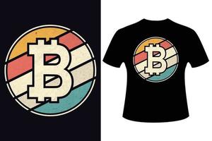 Retro Crypto Bitcoin T-Shirt Design bitcoin t shirt design vector