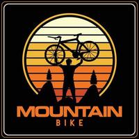 Bike and cycling t-shirt designs Vector mountain bike retro vintage bike t-shirt design