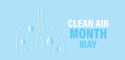 May is Clean Air month template background banner card poster vector illustration