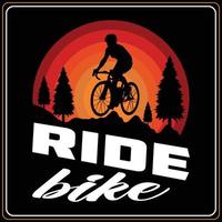 Bike and cycling t-shirt designs Vector mountain bike retro vintage bike t-shirt design