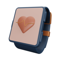 3D Smartwatch with Heartbeat Symbol png