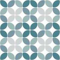 Modern minimalistic  geometric seamless pattern, rounded shapes, leaves in a blue color scheme on a white background vector