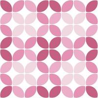 Modern minimalistic  geometric seamless pattern, rounded shapes, leaves in pink color scheme on a white background vector