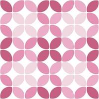 Modern minimalistic  geometric seamless pattern, rounded shapes, leaves in pink color scheme on a white background vector