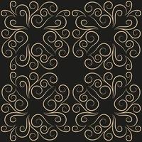 Seamless pattern, golden linear pattern, monogram on a dark background. Design for banner, leaflet, print, poster, wallpaper, fabric. Abstract geometry. vector