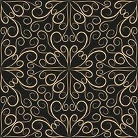 Seamless pattern, golden linear pattern, monogram on a dark background. Design for banner, leaflet, print, poster, wallpaper, fabric. Abstract geometry. vector