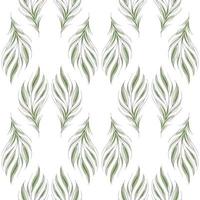 Modern seamless floral pattern, hand-painted green leaves on a white background. An elegant template for fashionable prints, printing, website design. vector