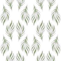 Modern seamless floral pattern, hand-painted green leaves on a white background. An elegant template for fashionable prints, printing, website design. vector