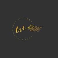 letter W logo floral handwriting logo design. logo for women beauty salon massage cosmetic or spa brand vector