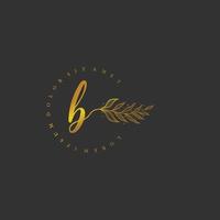 letter B logo floral handwriting logo design. logo for women beauty salon massage cosmetic or spa brand vector