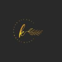 letter K logo floral handwriting logo design. logo for women beauty salon massage cosmetic or spa brand vector