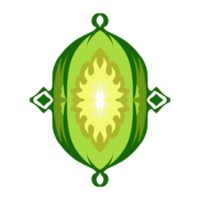 Illustration of a green lantern with a yellow flame on the theme of Ramadan, Eid al-Fitr and Eid al-Adha png