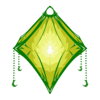 Illustration of a green lantern with a yellow flame on the theme of Ramadan, Eid al-Fitr and Eid al-Adha png