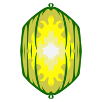 illustrazione di un' verde lanterna con un' giallo fiamma su il tema di Ramadan, eid al-Fitr e eid al-Adha png