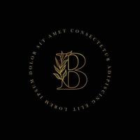 letter B logo floral logo design. logo for women beauty salon massage cosmetic or spa brand vector