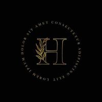 letra h logo floral logo diseño. logo para mujer belleza salón masaje cosmético o spa marca vector