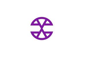graphic design of circle X logo. With a purple color , the design is neat and clean vector