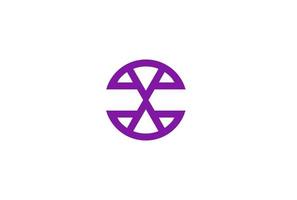 graphic design of circle X logo. With a purple color , the design is neat and clean vector