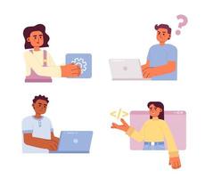 programadores trabajando en eso industria semi plano color vector caracteres colocar. editable cifras. lleno cuerpo personas en blanco. sencillo dibujos animados estilo Mancha ilustración paquete para web gráfico diseño y animación