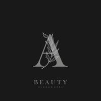 letter A logo floral logo design. logo for women beauty salon massage cosmetic or spa brand vector