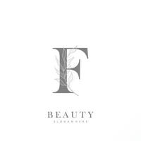 letra F logo floral logo diseño. logo para mujer belleza salón masaje cosmético o spa marca vector