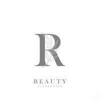 letter R logo floral logo design. logo for women beauty salon massage cosmetic or spa brand vector