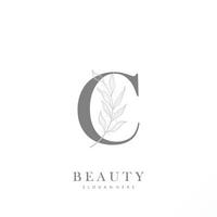 letra C logo floral logo diseño. logo para mujer belleza salón masaje cosmético o spa marca vector