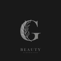 letter G logo floral logo design. logo for women beauty salon massage cosmetic or spa brand vector