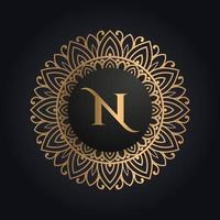 prima letra norte logo icono diseño. lujo joyería marco joya borde logotipo belleza, moda, spa icono logo diseño vector