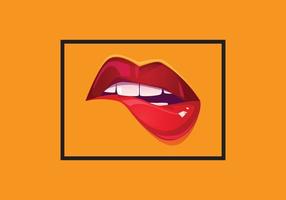 esta es un rojo labios diseño vector