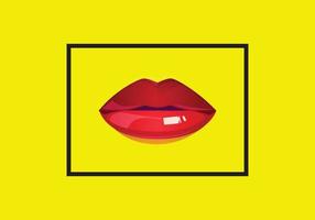 esta es un rojo labios diseño vector