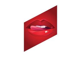 this is a red lips design vector