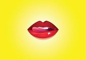 this is a red lips design vector