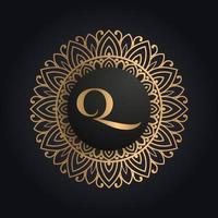 Premium letter Q logo icon design. Luxury jewelry frame gem edge logotype. Beauty, Fashion, Spa icon logo design vector