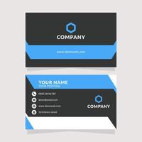 Blue, black and white color business card template vector