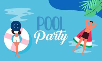 Summer pool party invitation illustration vector