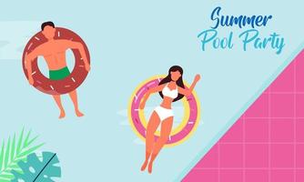 Summer pool party invitation illustration vector