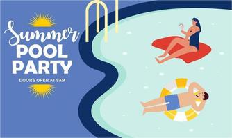 Summer pool party invitation illustration vector