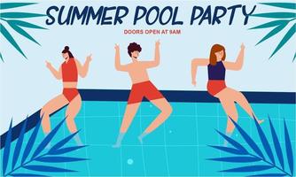 verano piscina fiesta invitación ilustración vector